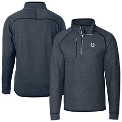 Indianapolis Colts Cutter & Buck Big & Tall Mainsail Sweater-Knit Half-Zip Jacket Heather Navy | NFL
