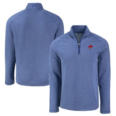 Buffalo Bills Cutter & Buck Peshastin Eco Fleece Tri-Blend Raglan Recycled Quarter-Zip Jacket Heather Royal | NFL