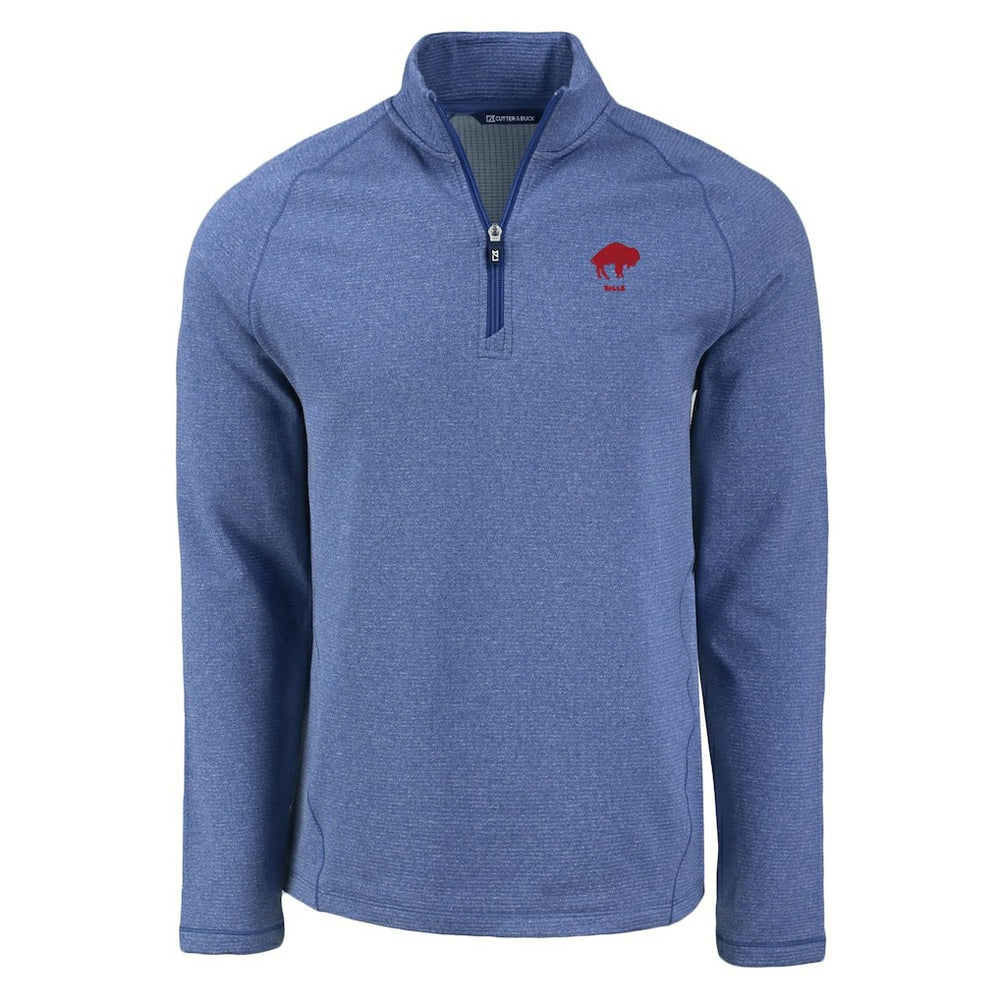 Buffalo Bills Cutter & Buck Peshastin Eco Fleece Tri-Blend Raglan Recycled Quarter-Zip Jacket Heather Royal | NFL