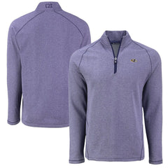 Baltimore Ravens Cutter & Buck Peshastin Eco Fleece Tri-Blend Raglan Recycled Quarter-Zip Jacket Heather Purple | NFL