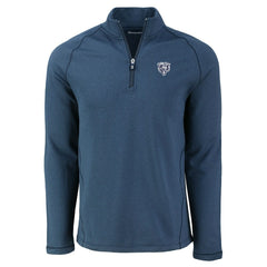 Chicago Bears Cutter & Buck Peshastin Eco Fleece Tri-Blend Raglan Recycled Quarter-Zip Jacket Heather Navy | NFL