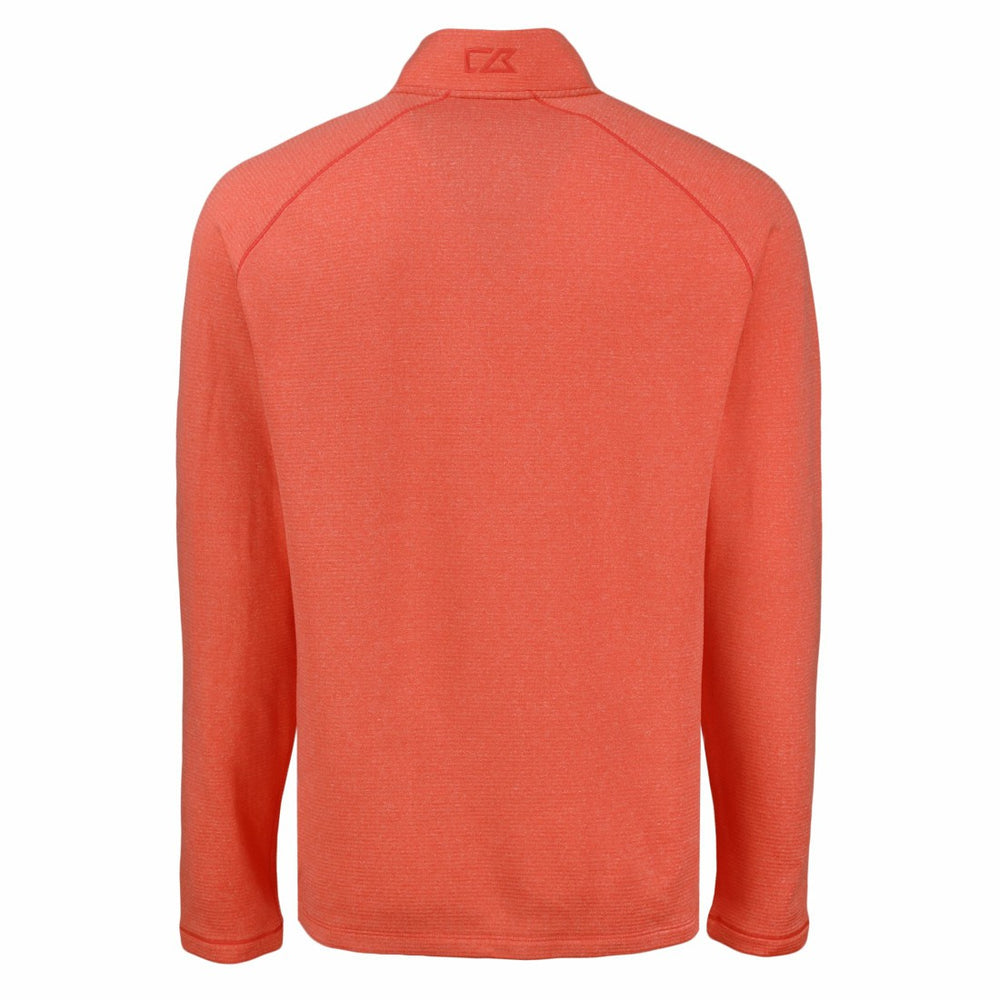 Denver Broncos Cutter & Buck Peshastin Eco Fleece Tri-Blend Raglan Recycled Quarter-Zip Jacket Heather Orange | NFL