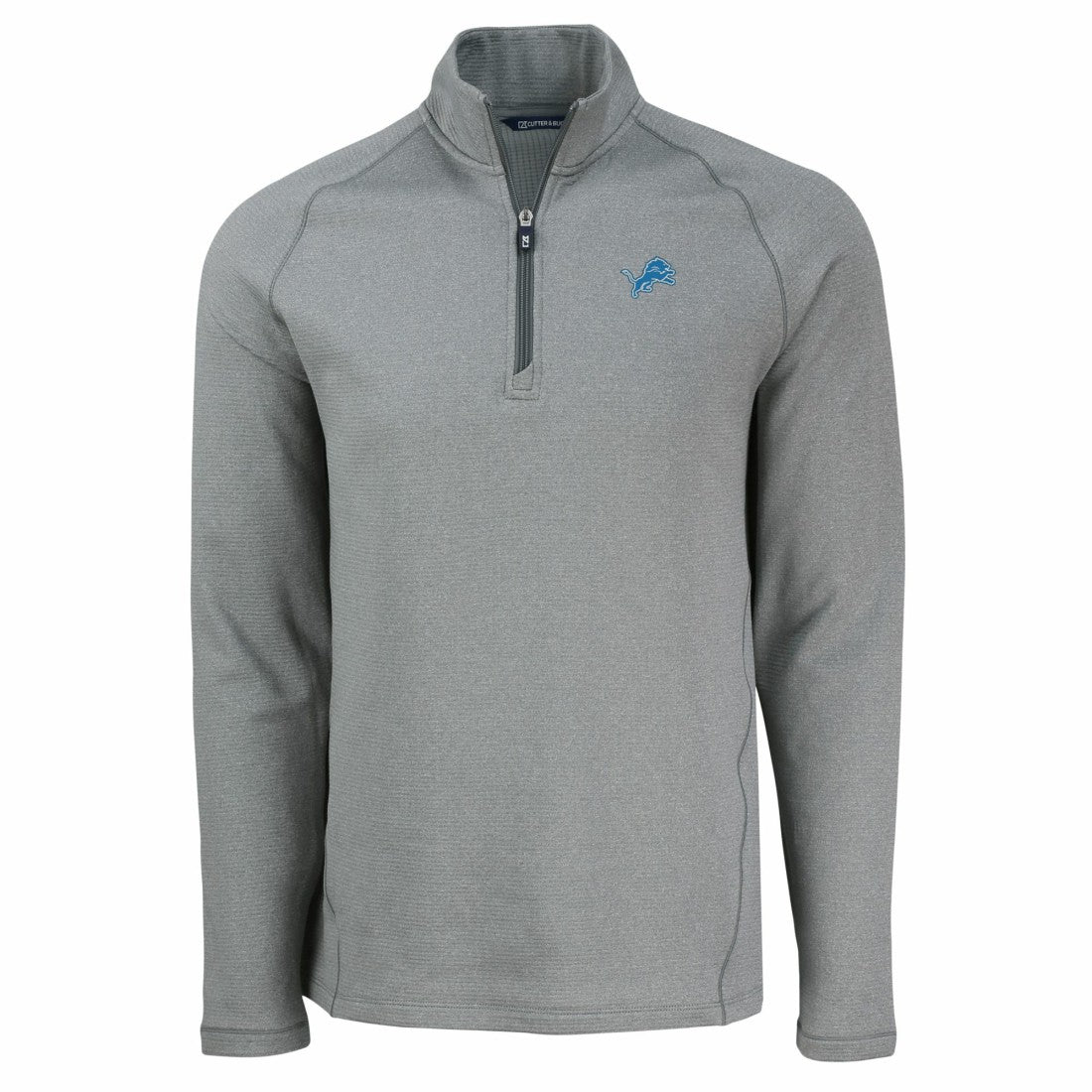Detroit Lions Cutter & Buck Peshastin Eco Fleece Tri-Blend Raglan Recycled Quarter-Zip Jacket Heather Gray | NFL