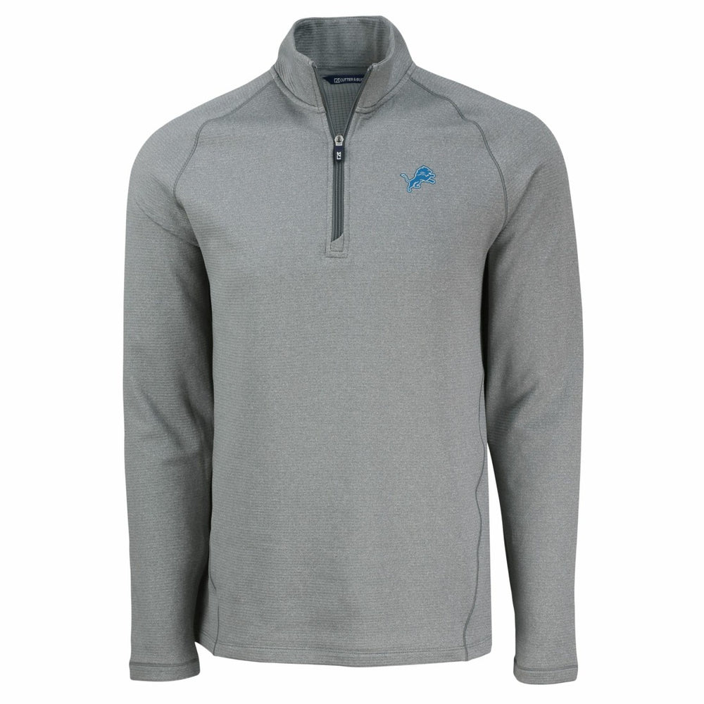 Detroit Lions Cutter & Buck Peshastin Eco Fleece Tri-Blend Raglan Recycled Quarter-Zip Jacket Heather Gray | NFL
