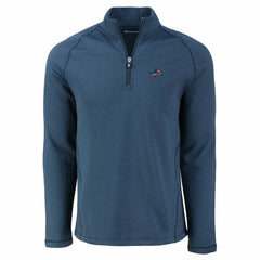 Detroit Lions Cutter & Buck Peshastin Eco Fleece Tri-Blend Raglan Recycled Quarter-Zip Jacket Heather Navy | NFL