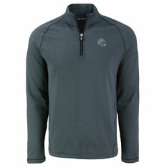 Detroit Lions Cutter & Buck Peshastin Eco Fleece Tri-Blend Raglan Recycled Quarter-Zip Jacket Heather Black | NFL
