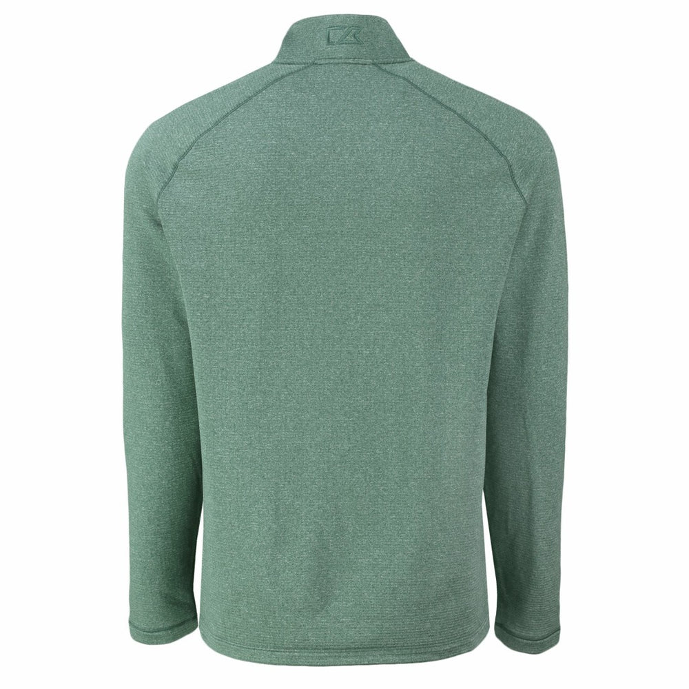 Green Bay Packers Cutter & Buck Peshastin Eco Fleece Tri-Blend Raglan Recycled Quarter-Zip Jacket Heather Green | NFL