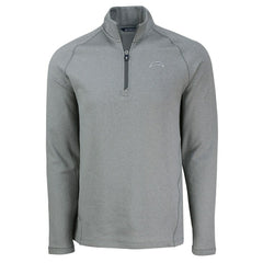 Los Angeles Chargers Cutter & Buck Peshastin Eco Fleece Tri-Blend Raglan Recycled Quarter-Zip Jacket Heather Gray | NFL