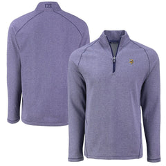Minnesota Vikings Cutter & Buck Peshastin Eco Fleece Tri-Blend Raglan Recycled Quarter-Zip Jacket Heather Purple | NFL
