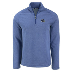 New York Giants Cutter & Buck Peshastin Eco Fleece Tri-Blend Raglan Recycled Quarter-Zip Jacket Heather Royal | NFL