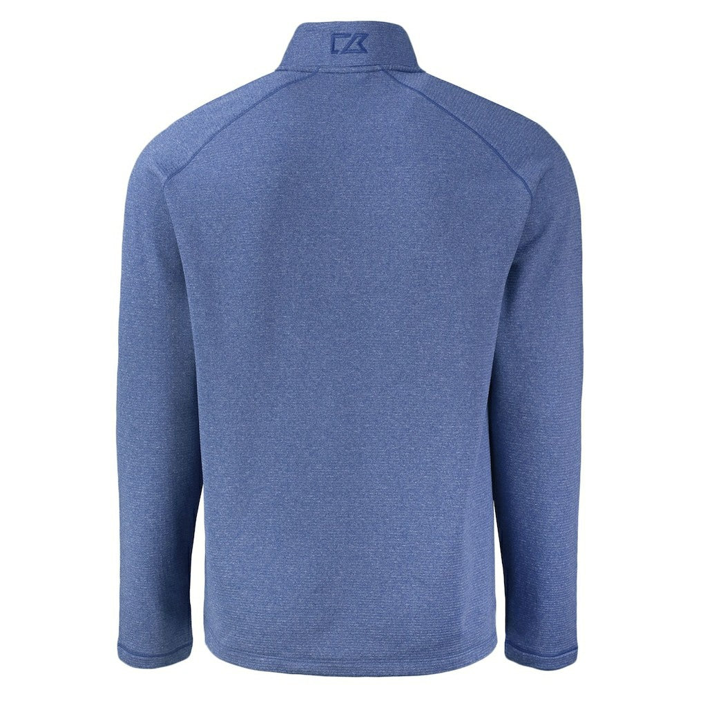 New York Giants Cutter & Buck Peshastin Eco Fleece Tri-Blend Raglan Recycled Quarter-Zip Jacket Heather Royal | NFL
