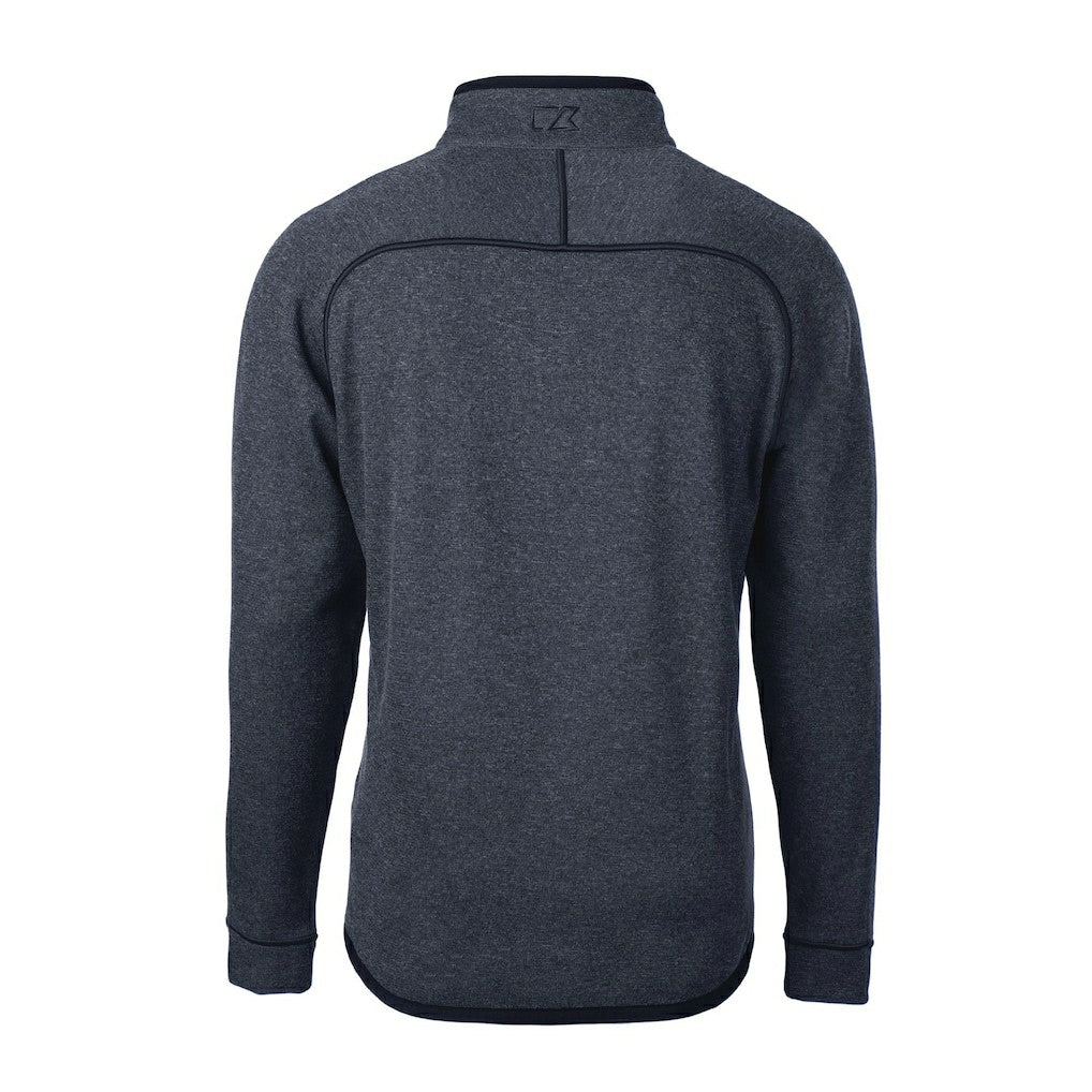 New York Giants Cutter & Buck Big & Tall Mainsail Sweater-Knit Raglan Half-Zip Jacket Heather Navy | NFL