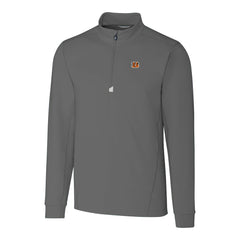 Cincinnati Bengals Cutter & Buck Big & Tall Traverse Stretch Quarter-Zip Top Gray | NFL