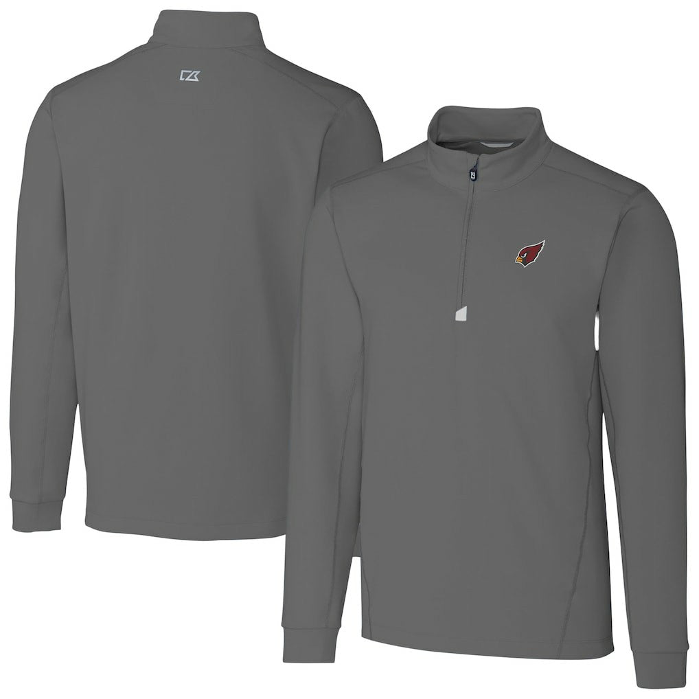 Arizona Cardinals Cutter & Buck Big & Tall Traverse Stretch Quarter-Zip Top Gray | NFL