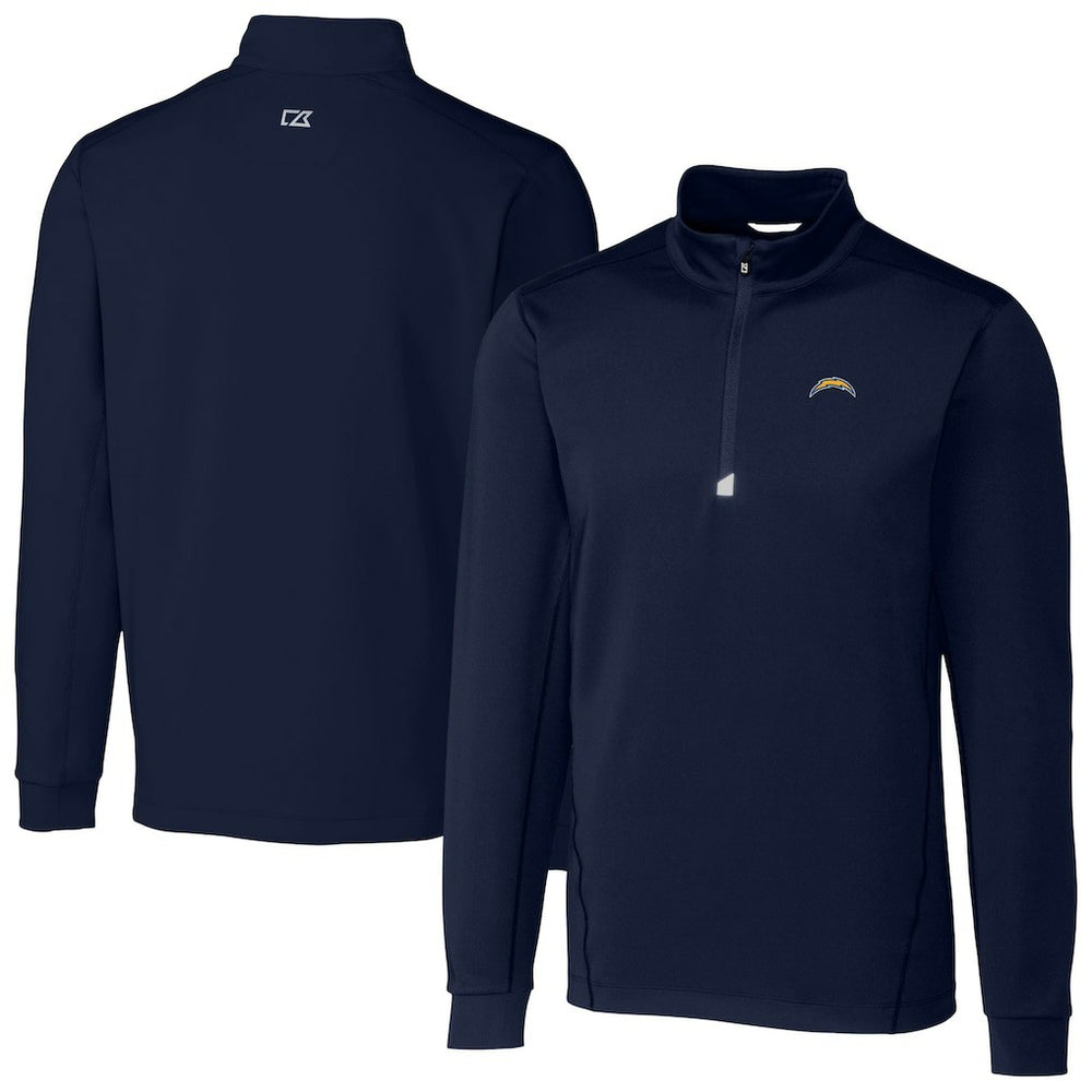 Los Angeles Chargers Cutter & Buck Big & Tall Traverse Stretch Quarter-Zip Top Navy | NFL