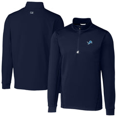 Detroit Lions Cutter & Buck Big & Tall Traverse Stretch Quarter-Zip Top Navy | NFL