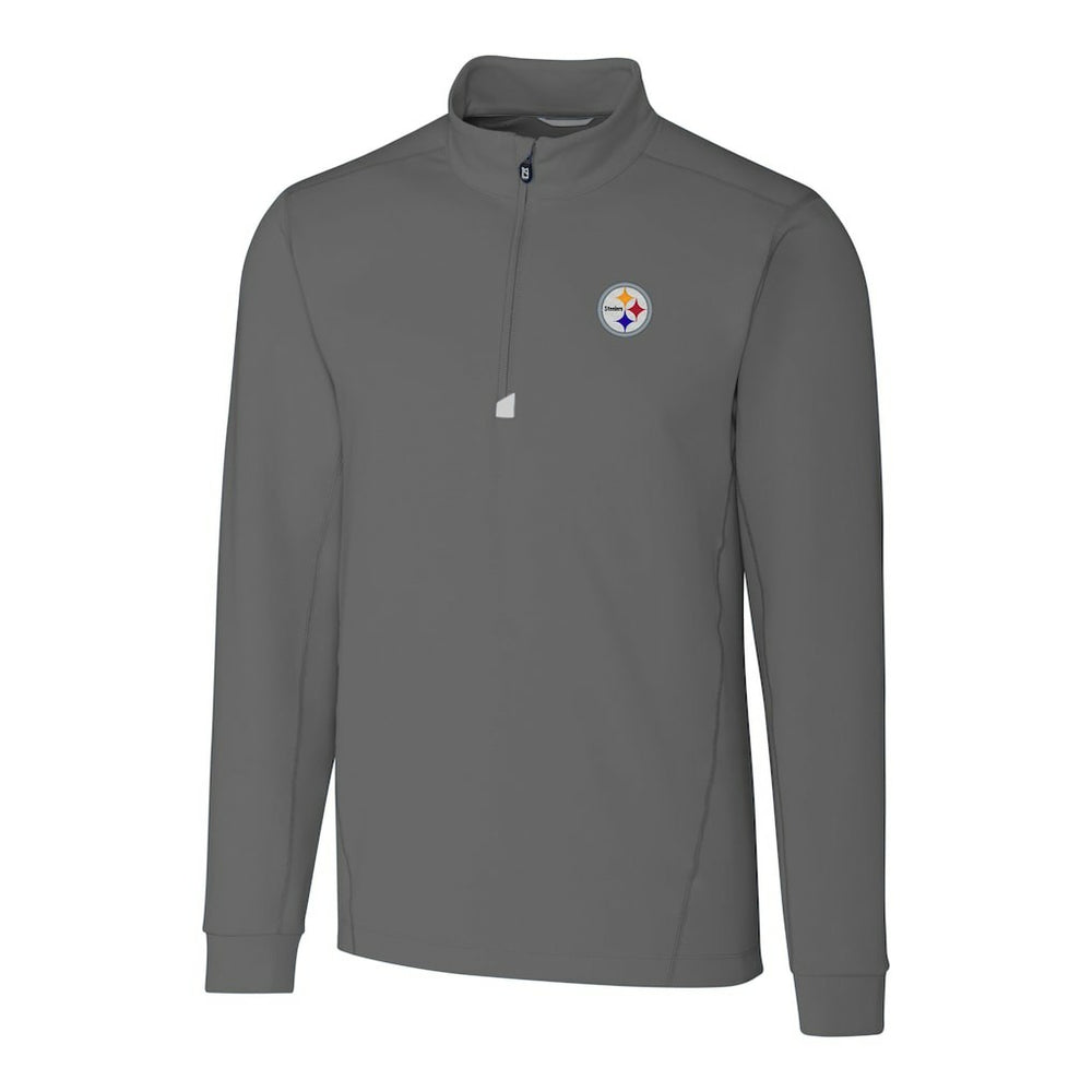 Pittsburgh Steelers Cutter & Buck Big & Tall Traverse Stretch Quarter-Zip Top Gray | NFL