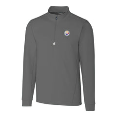 Pittsburgh Steelers Cutter & Buck Big & Tall Traverse Stretch Quarter-Zip Top Gray | NFL