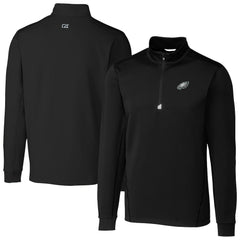 Philadelphia Eagles Cutter & Buck Big & Tall Traverse Stretch Quarter-Zip Top Black | NFL