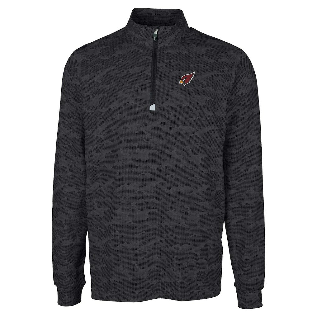 Arizona Cardinals Cutter & Buck Big & Tall Traverse Eco Camo Tri-Blend DryTec Quarter-Zip Jacket Black | NFL
