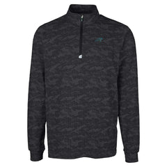 Carolina Panthers Cutter & Buck Big & Tall Traverse Eco Camo Tri-Blend DryTec Quarter-Zip Jacket Black | NFL