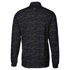 Detroit Lions Cutter & Buck Big & Tall Traverse Eco Camo Tri-Blend DryTec Quarter-Zip Jacket Black | NFL