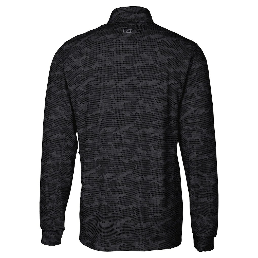 Las Vegas Raiders Cutter & Buck Big & Tall Traverse Eco Camo Tri-Blend DryTec Quarter-Zip Jacket Black | NFL