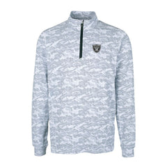 Las Vegas Raiders Cutter & Buck Big & Tall Traverse Eco Camo Tri-Blend DryTec Quarter-Zip Jacket Charcoal | NFL