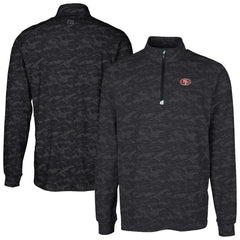 San Francisco 49ers Cutter & Buck Big & Tall Traverse Eco Camo Tri-Blend DryTec Quarter-Zip Jacket Black | NFL