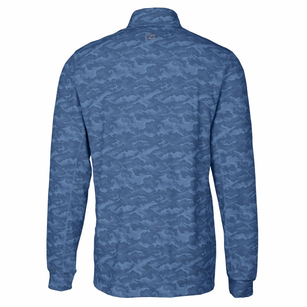 Los Angeles Chargers Cutter & Buck Big & Tall Traverse Eco Camo Tri-Blend DryTec Quarter-Zip Jacket Navy | NFL