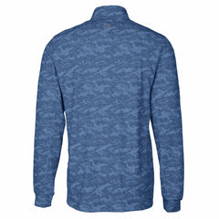 Los Angeles Chargers Cutter & Buck Big & Tall Traverse Eco Camo Tri-Blend DryTec Quarter-Zip Jacket Navy | NFL