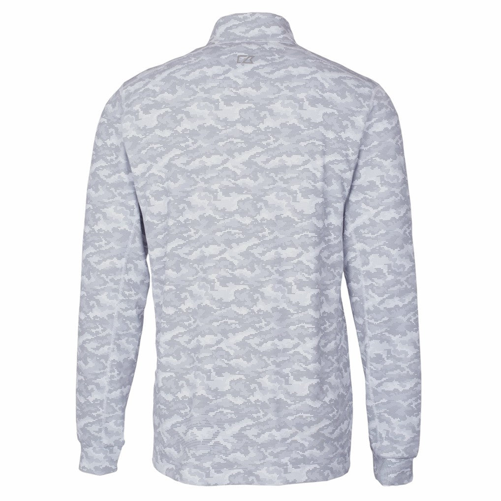 Pittsburgh Steelers Cutter & Buck Big & Tall Traverse Eco Camo Tri-Blend DryTec Quarter-Zip Jacket Charcoal | NFL