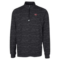 Tampa Bay Buccaneers Cutter & Buck Big & Tall Traverse Eco Camo Tri-Blend DryTec Quarter-Zip Jacket Black | NFL