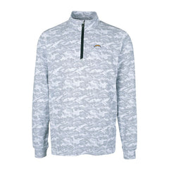 Los Angeles Chargers Cutter & Buck Big & Tall Traverse Eco Camo Tri-Blend DryTec Quarter-Zip Jacket Charcoal | NFL