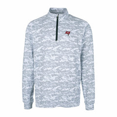 Tampa Bay Buccaneers Cutter & Buck Big & Tall Traverse Eco Camo Tri-Blend DryTec Quarter-Zip Jacket Charcoal | NFL