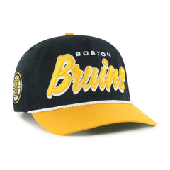 Boston Bruins '47 Dropshadow Rope Hitch Adjustable Hat - Black/Gold - NHL