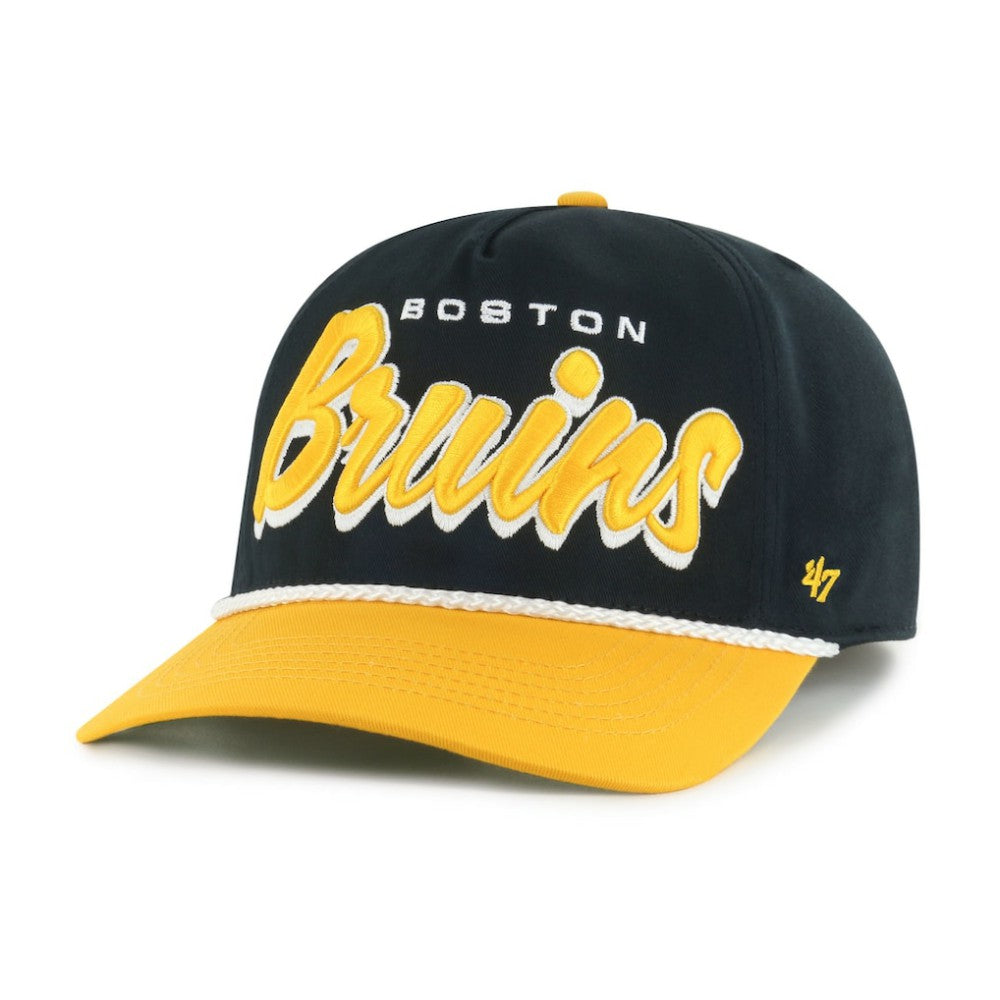 Boston Bruins '47 Dropshadow Rope Hitch Adjustable Hat - Black/Gold - NHL