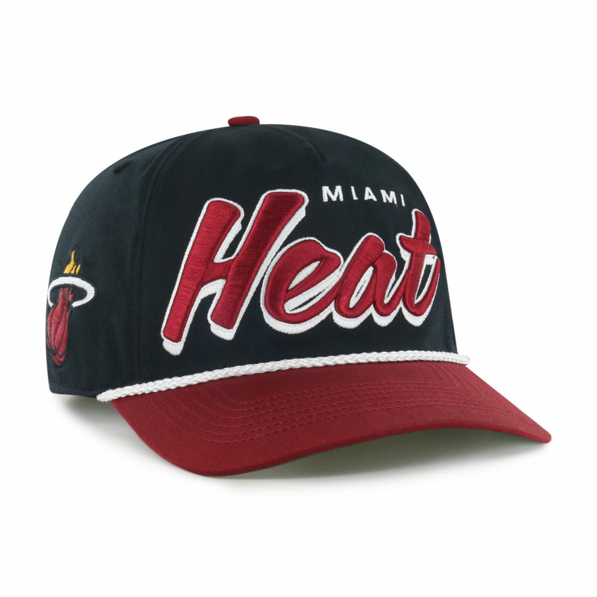 Miami Heat '47 Dropshadow Rope Hitch Adjustable Hat Black/Red - NBA
