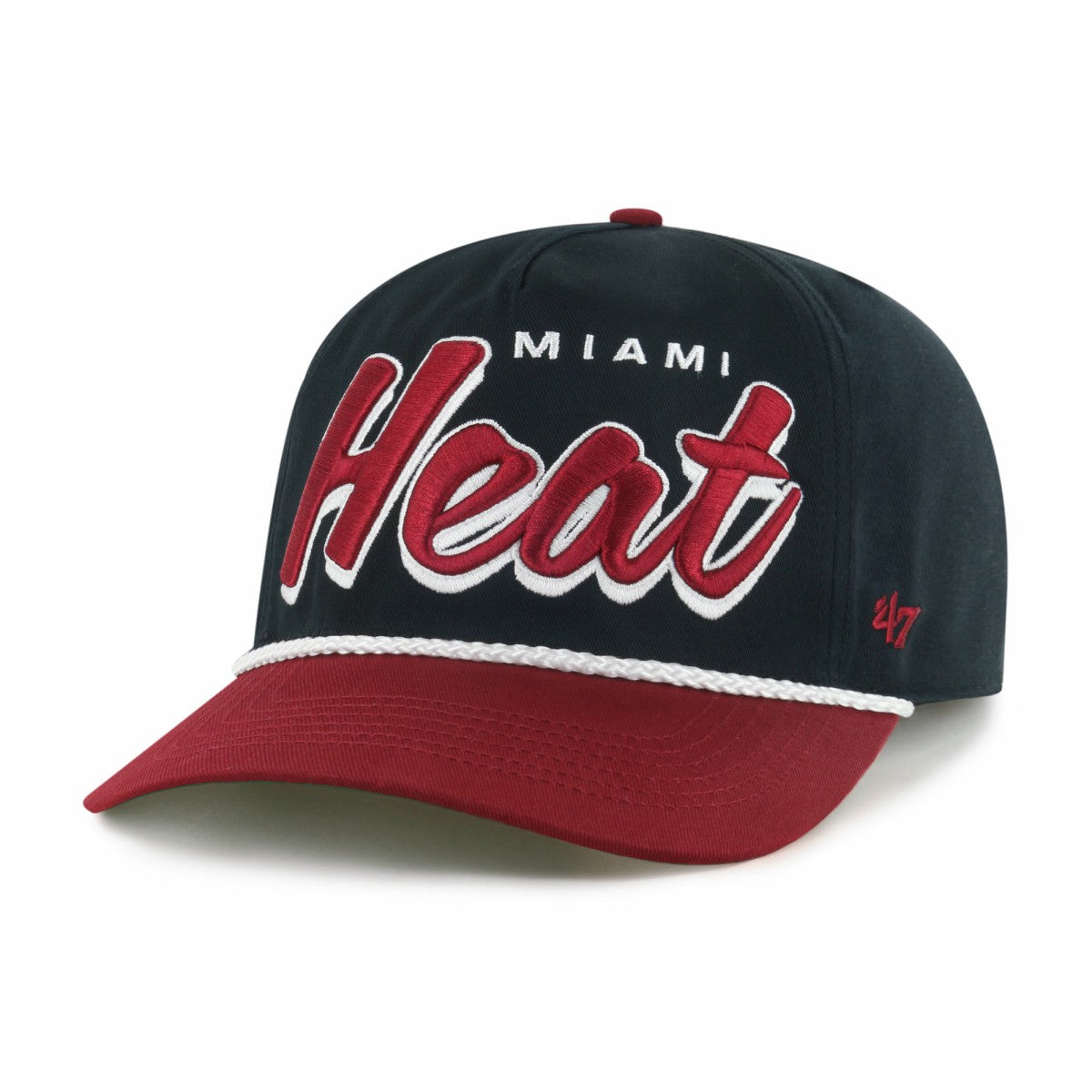 Miami Heat '47 Dropshadow Rope Hitch Adjustable Hat Black/Red - NBA