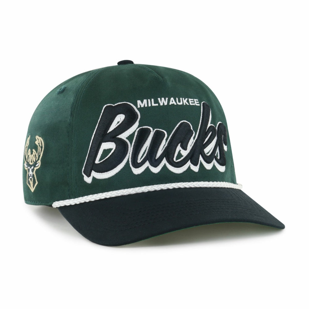 Milwaukee Bucks '47 Dropshadow Rope Hitch Adjustable Hat Hunter Green/Black - NBA