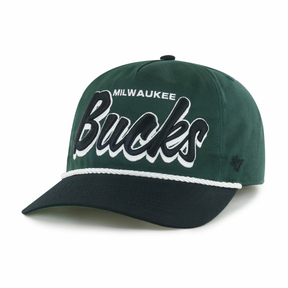 Milwaukee Bucks '47 Dropshadow Rope Hitch Adjustable Hat Hunter Green/Black - NBA