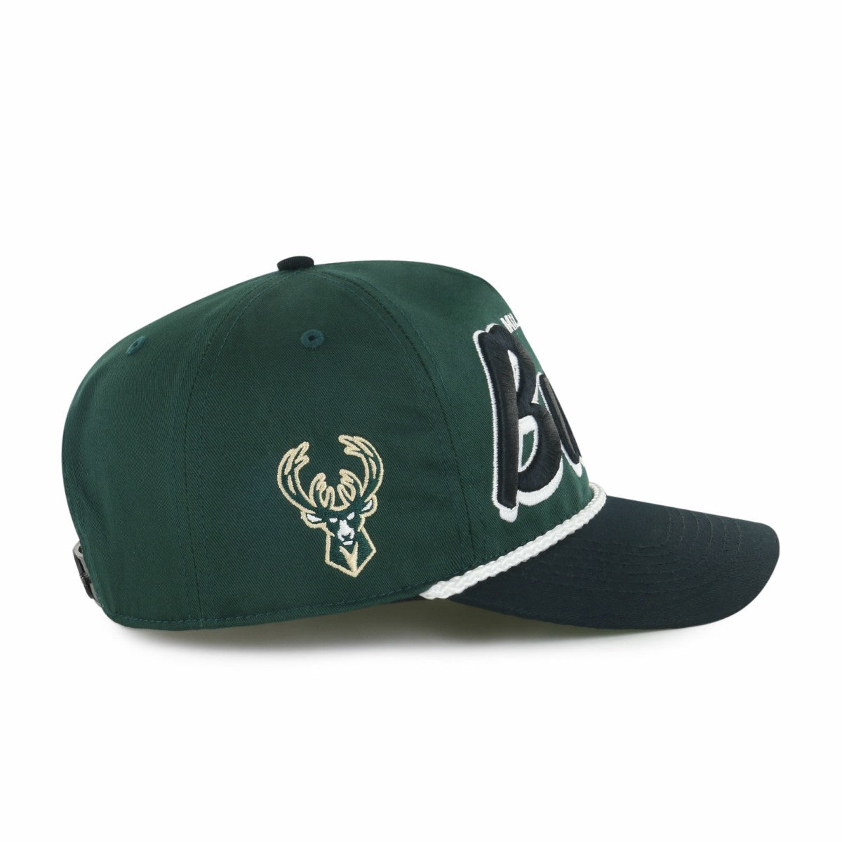 Milwaukee Bucks '47 Dropshadow Rope Hitch Adjustable Hat Hunter Green/Black - NBA