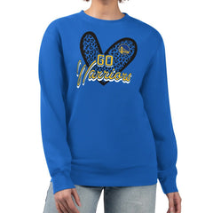 Golden State Warriors G-III 4Her by Carl Banks Women's Leopard Heart Fleece Pullover Sweatshirt Royal - NBA