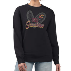 Cleveland Cavaliers G-III 4Her by Carl Banks Women's Leopard Heart Fleece Pullover Sweatshirt Black - NBA