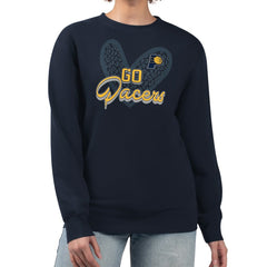 Indiana Pacers G-III 4Her by Carl Banks Women's Leopard Heart Fleece Pullover Sweatshirt Navy - NBA