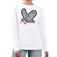 New York Knicks G-III 4Her by Carl Banks Women's Leopard Heart Fleece Pullover Sweatshirt White - NBA