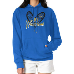 Golden State Warriors G-III 4Her by Carl Banks Women's Leopard Heart Graphic Fleece Pullover Hoodie Royal - NBA