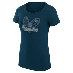 Minnesota Timberwolves G-III 4Her by Carl Banks Women's Super-Slim Fit Lightweight Leopard Heart T-Shirt Navy - NBA