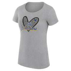Golden State Warriors G-III 4Her by Carl Banks Women's Super-Slim Fit Lightweight Leopard Heart T-Shirt Heather Gray - NBA