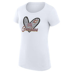Cleveland Cavaliers G-III 4Her by Carl Banks Women's Super-Slim Fit Lightweight Leopard Heart T-Shirt White - NBA